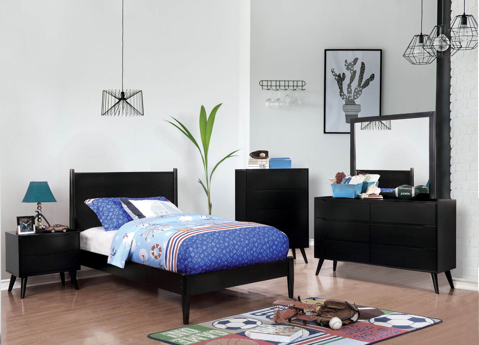 (image for) Lennart Ii Black Qn. 5Pc W/2Ns