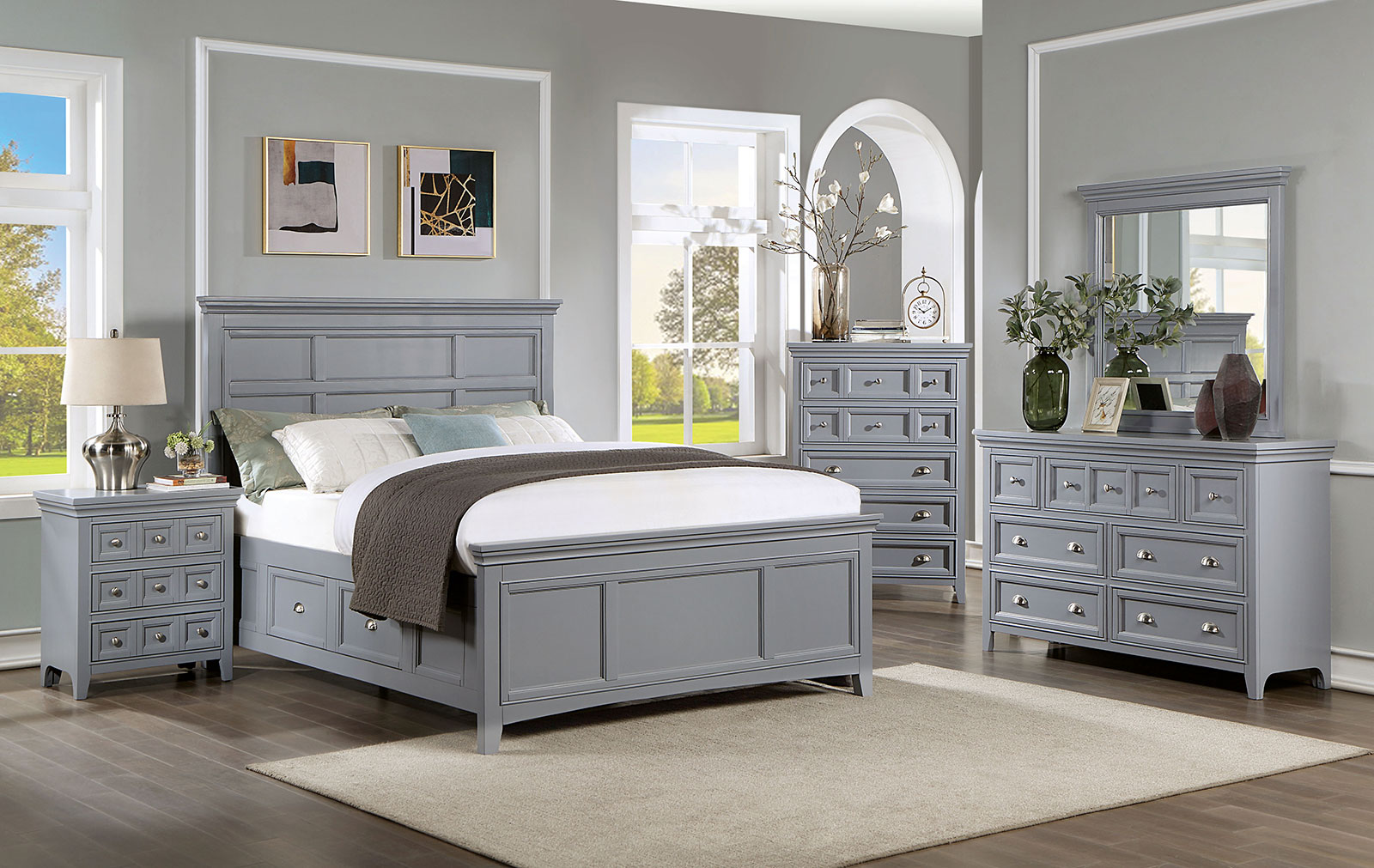 (image for) Castlile Grey Qn. 4Pc 