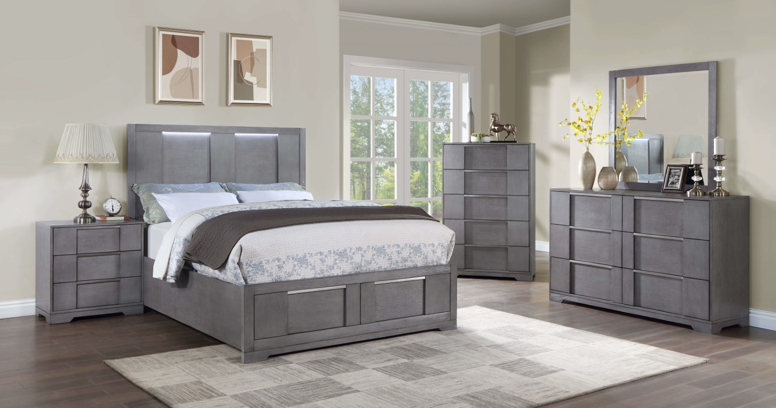 (image for) Regulus Grey Qn. 5Pc W/2Ns