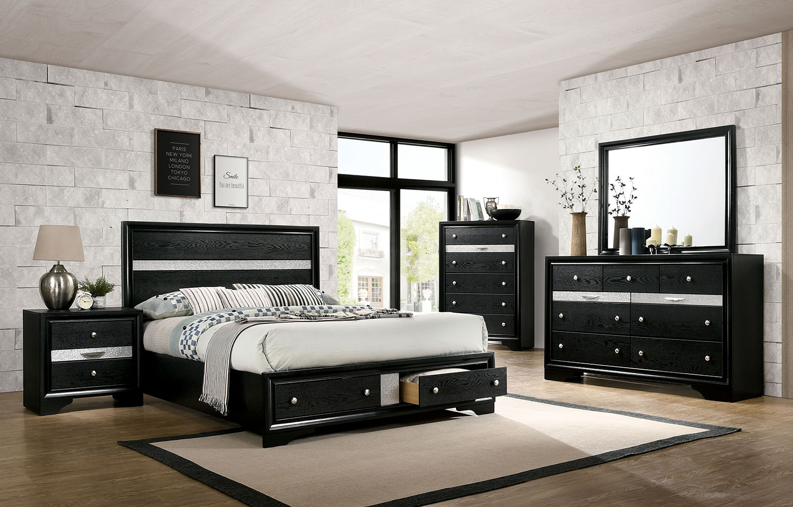 (image for) Chrissy Black Qn. 4Pc 