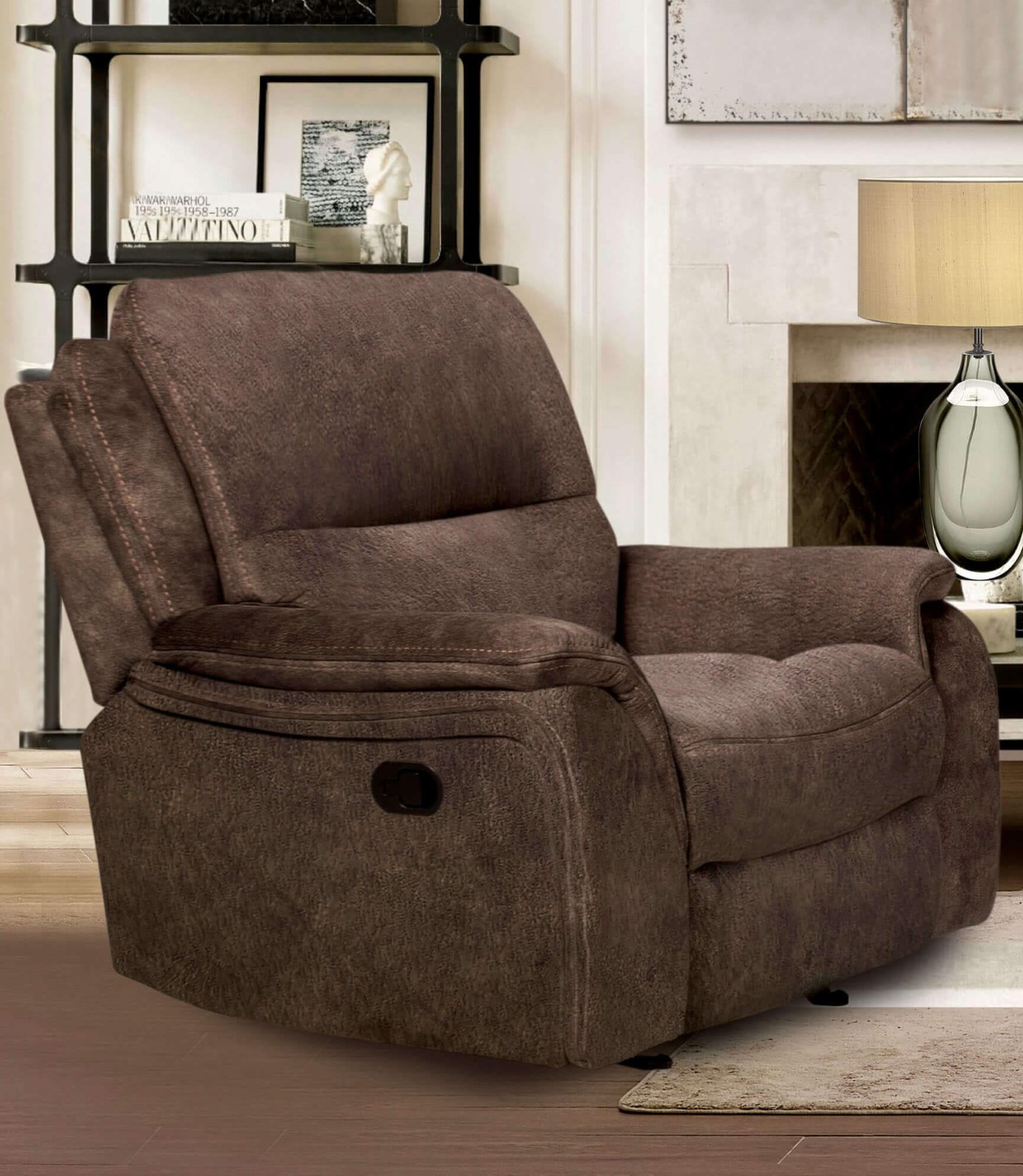 (image for) Henricus Dark Brown Glider Recliner