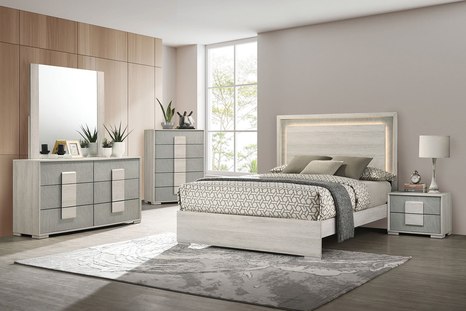 (image for) Lincolt White Qn. 5Pc W/2Ns
