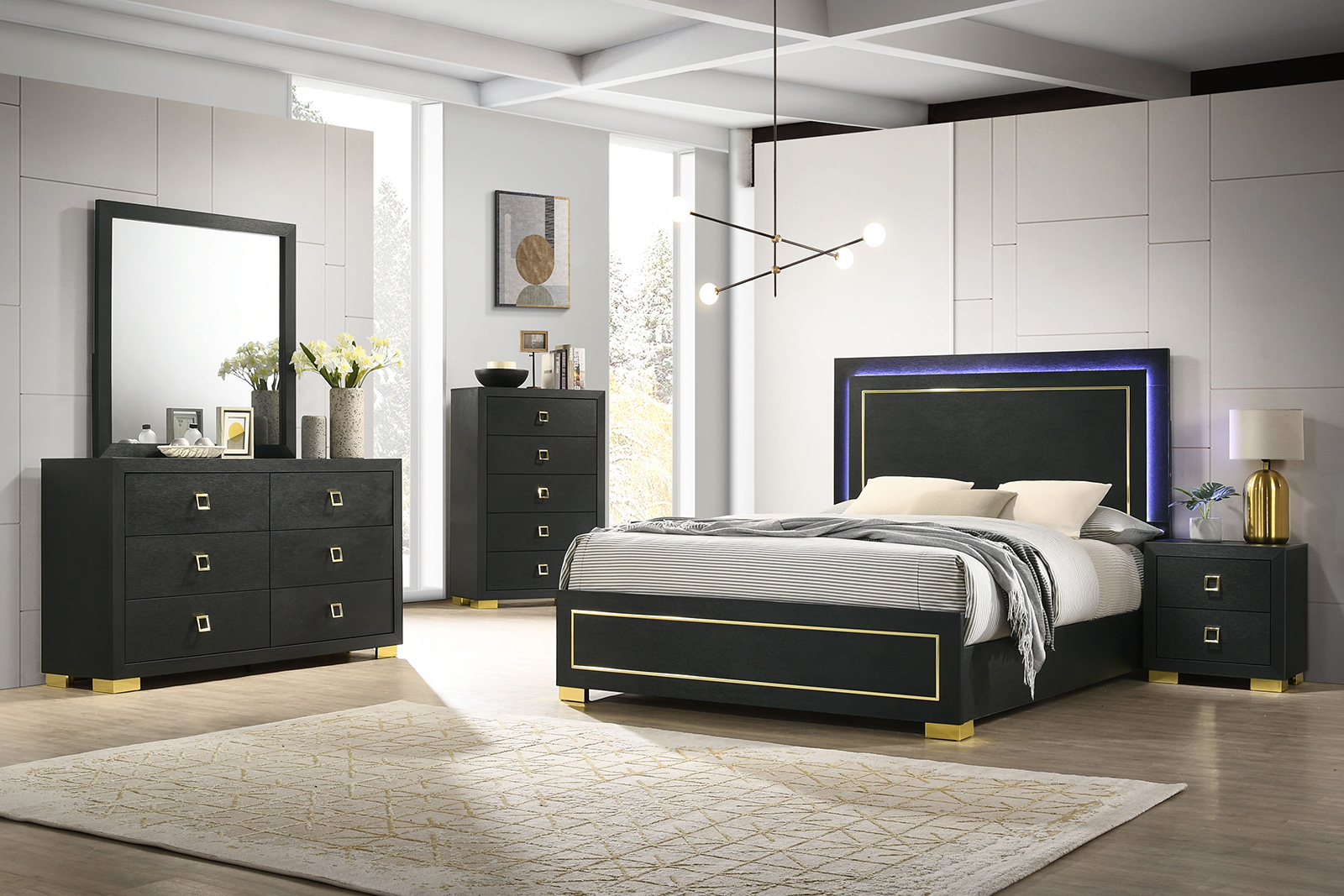 (image for) Latimer Black Qn. 5Pc W/2Ns