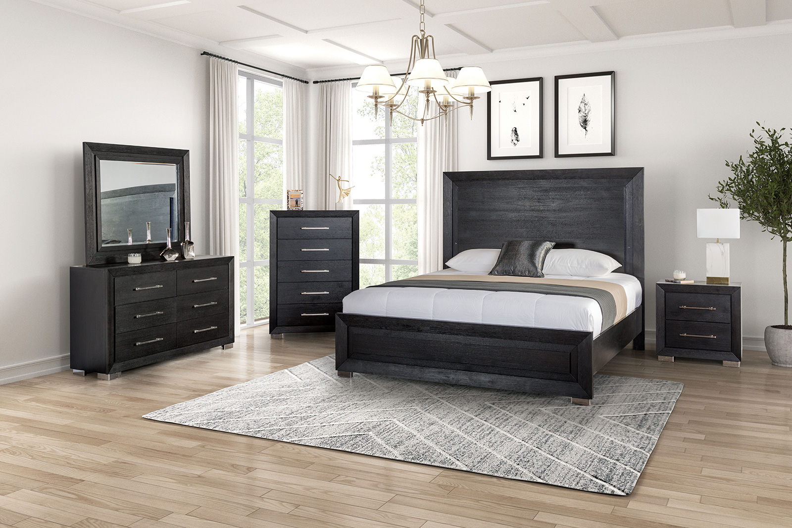(image for) Ashbourne Black Qn. 4Pc 