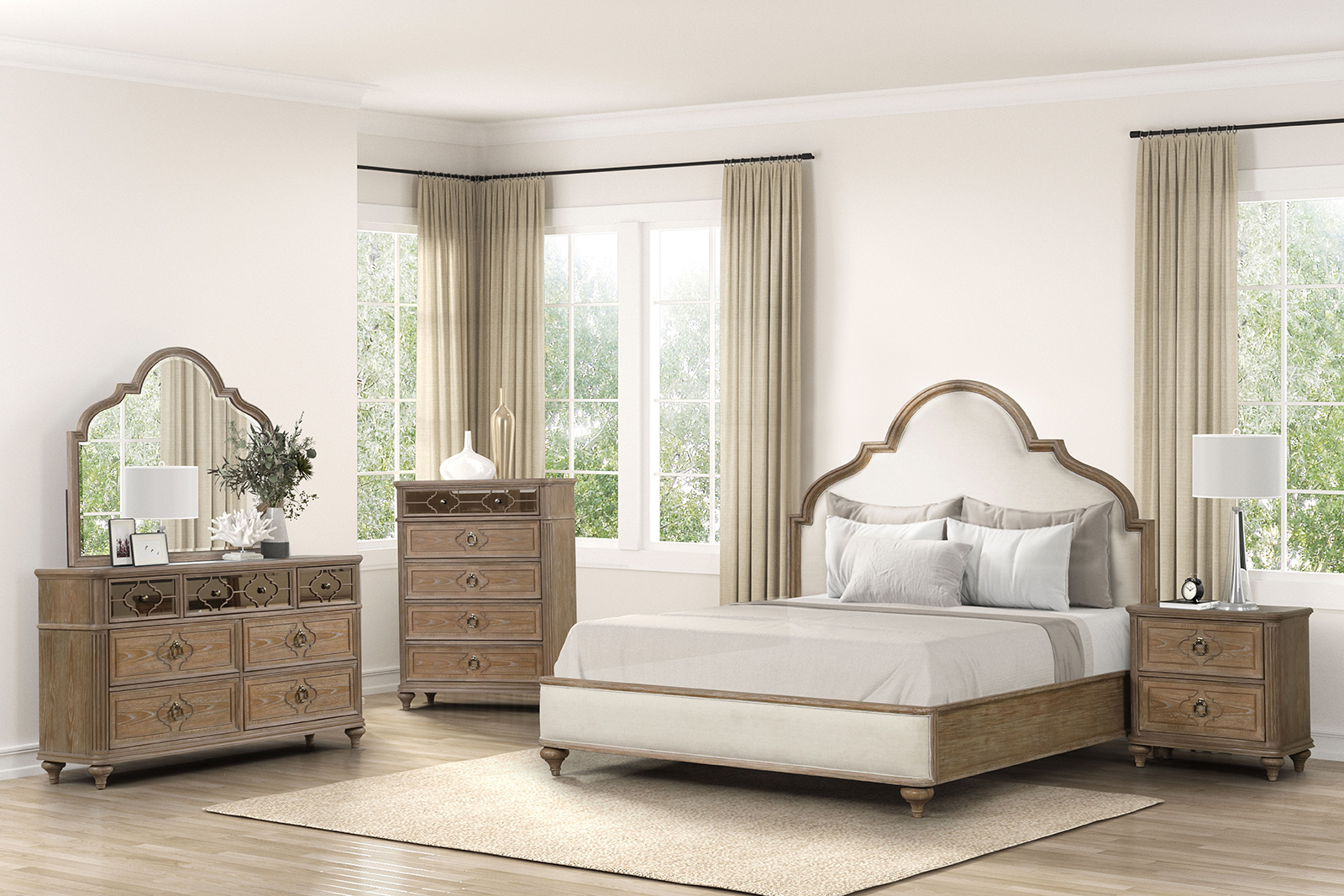 (image for) Lyris Weathered Oak Qn. 4Pc 