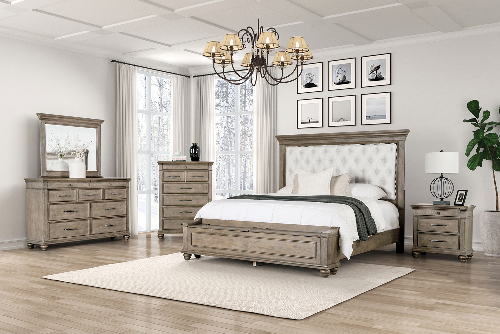 (image for) Philomath Brown Qn. 5Pc W/Chest