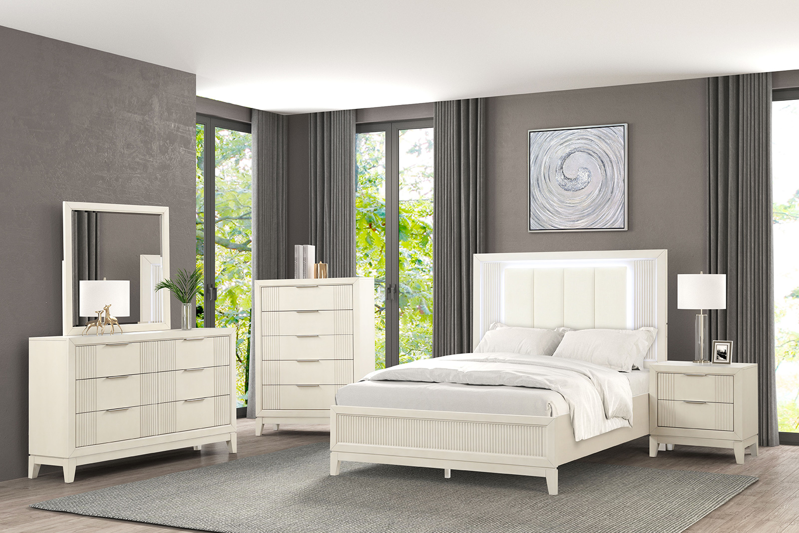 (image for) Isadore White Qn. 5Pc W/2Ns