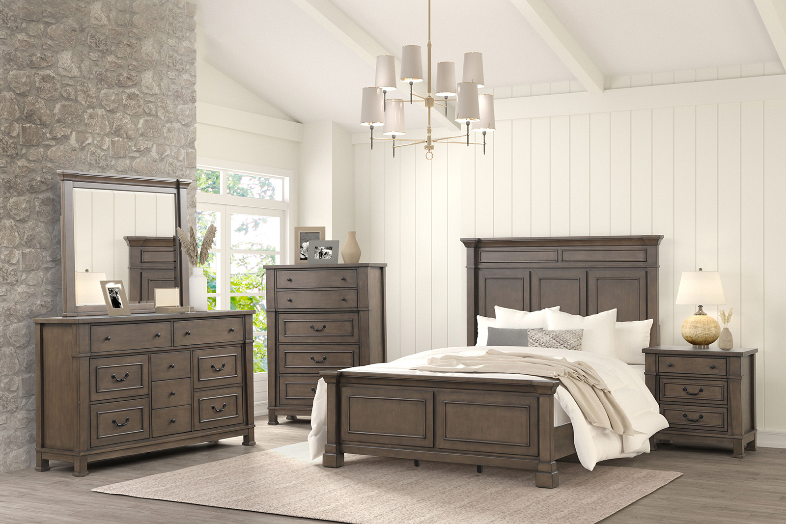 (image for) Huddersfield Dark Brown Qn. 4Pc 