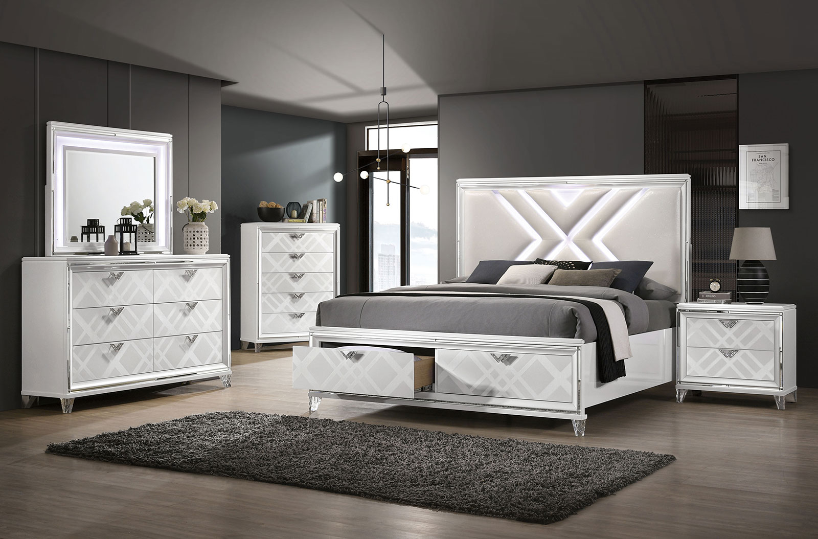 (image for) Emmeline White Qn. 4Pc 