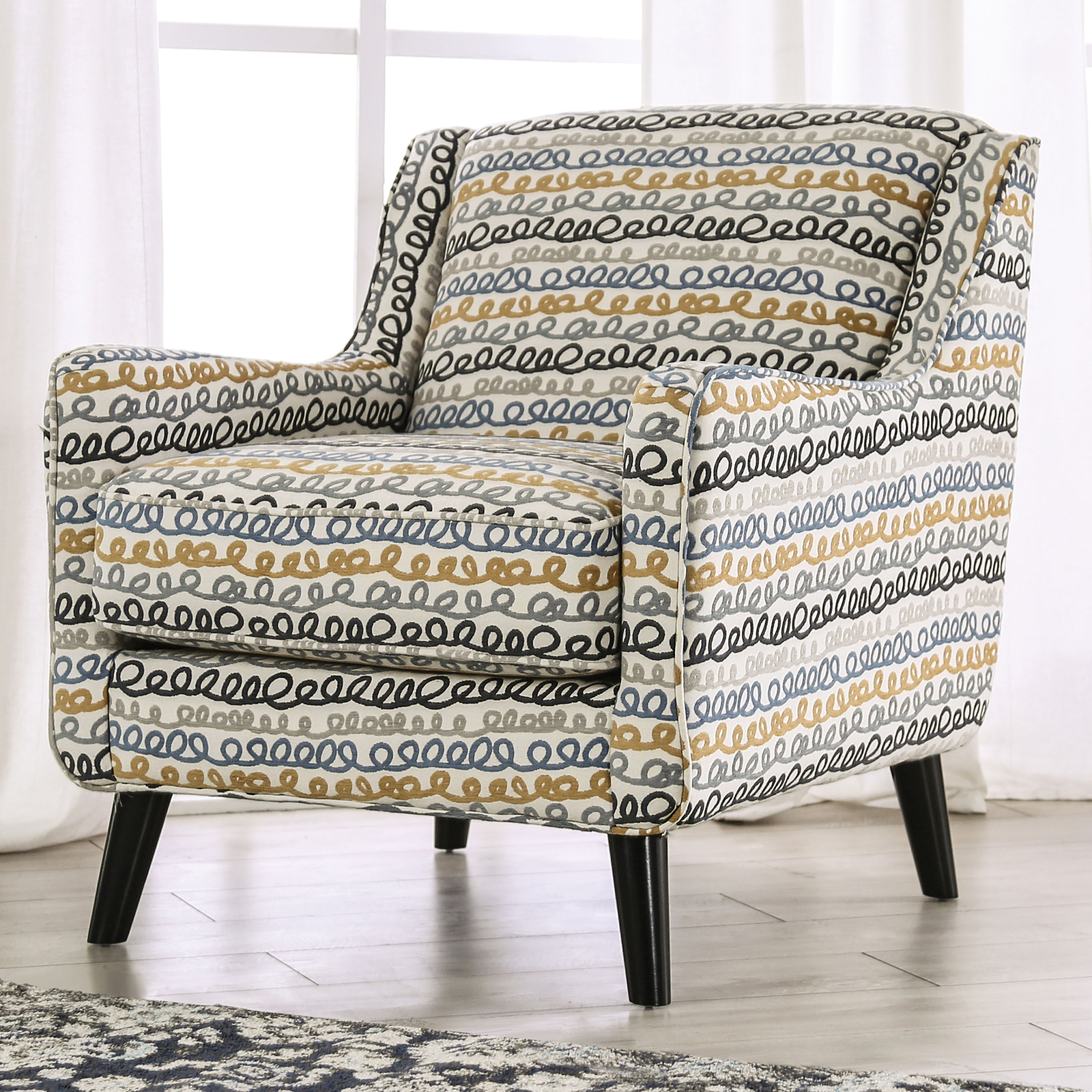 (image for) Chancery Gray/Navy Accent Chair