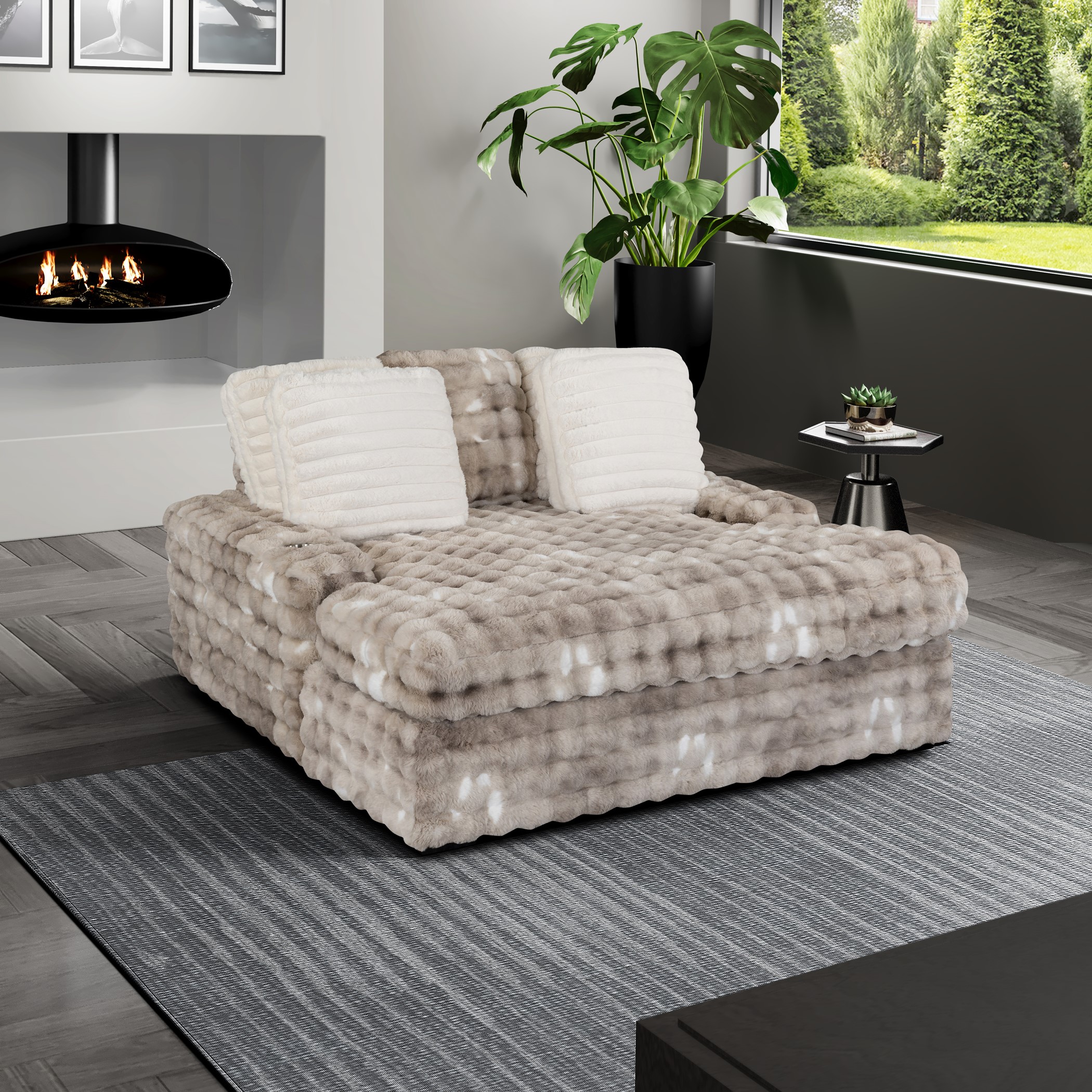 (image for) U8292 Marble Grey Chaise Lounge