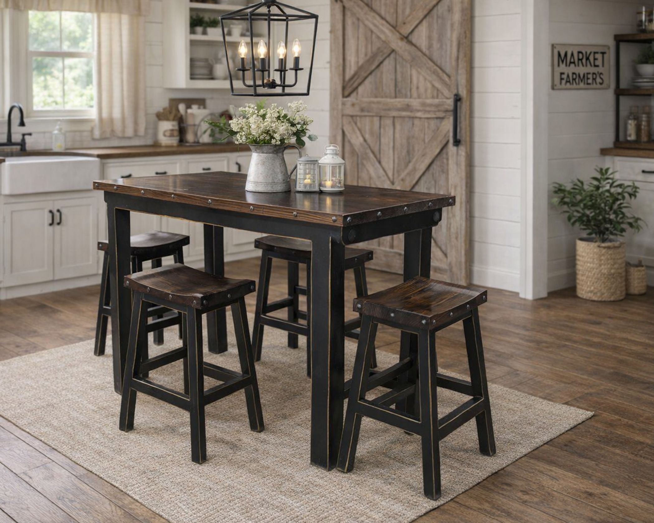 (image for) Lauro Walnut & Black Pub Ht. (1 in Stock)