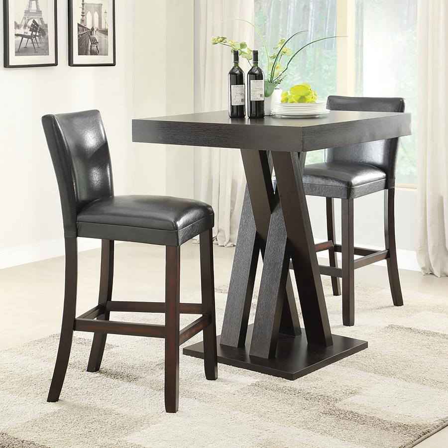 Modal Additional Images for Alberton Leatherette Upholstered Bar Chair Black (Set of 2)