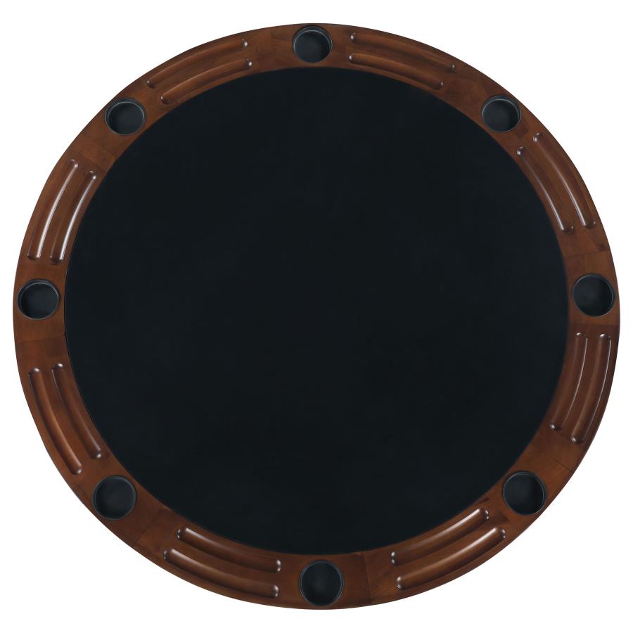 Marietta Round Dining and Billiard Poker Game Table Tobacco