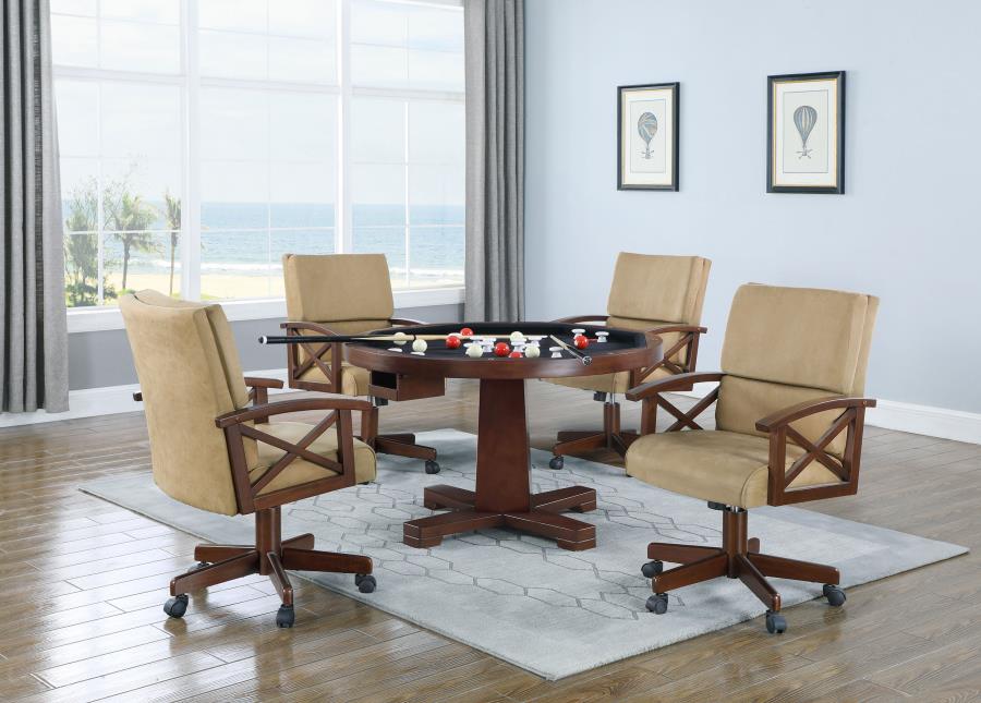 Modal Additional Images for Marietta Upholstered Swivel Dining and Game Chair Tobacco