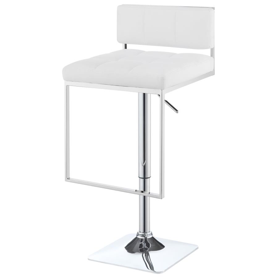 Alameda Adjustable Bar Stool White and Chrome