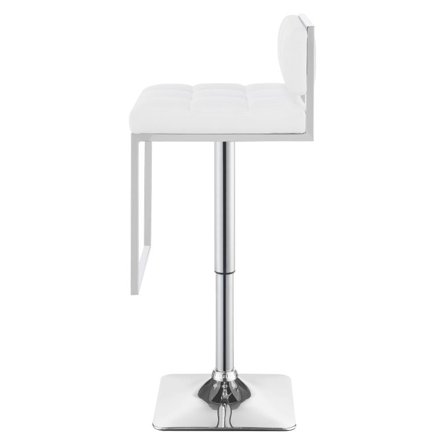 Alameda Adjustable Bar Stool White and Chrome