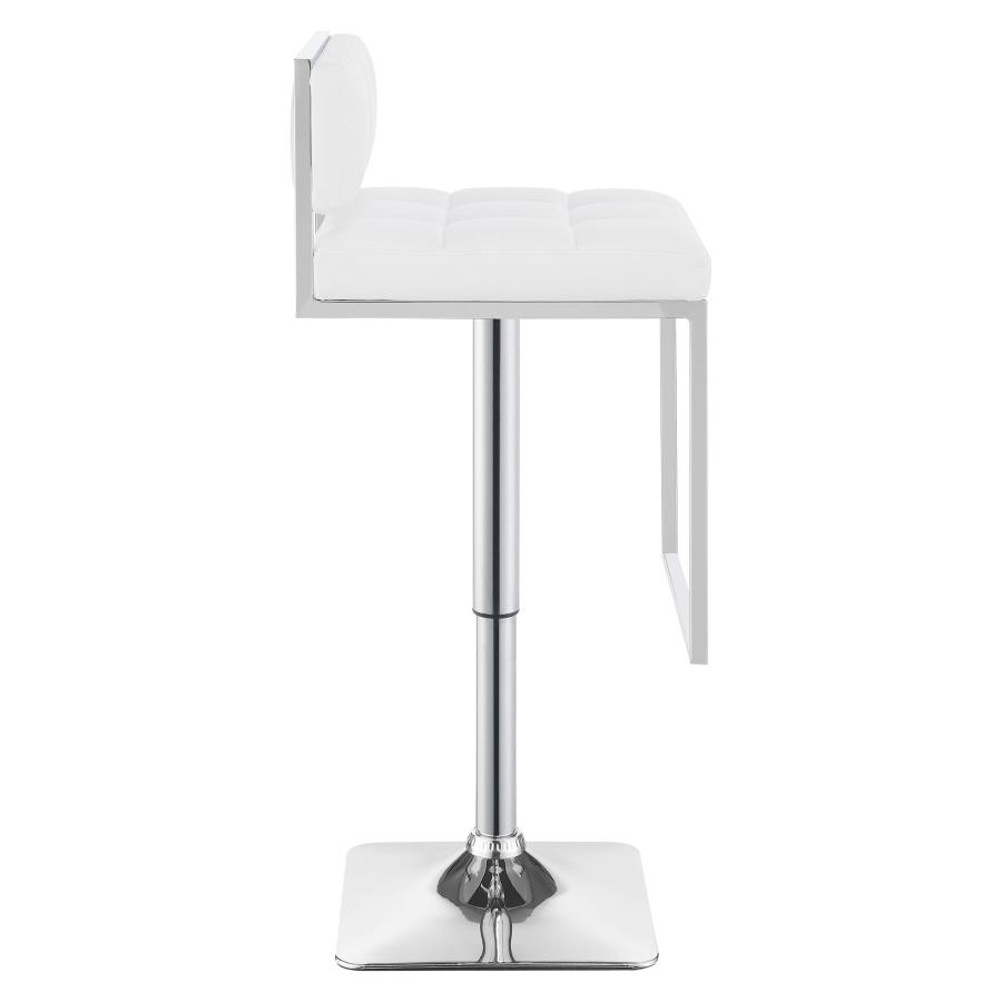 Alameda Adjustable Bar Stool White and Chrome