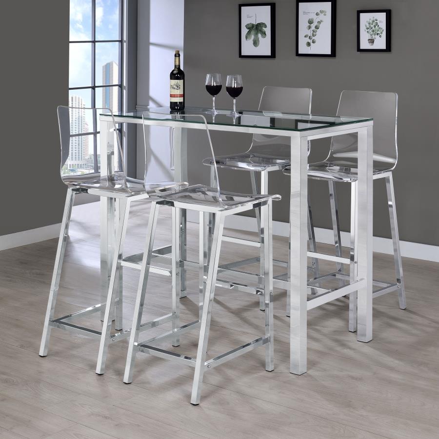 Modal Additional Images for Juelia Clear Acrylic Bar Chair Chrome (Set of 2)
