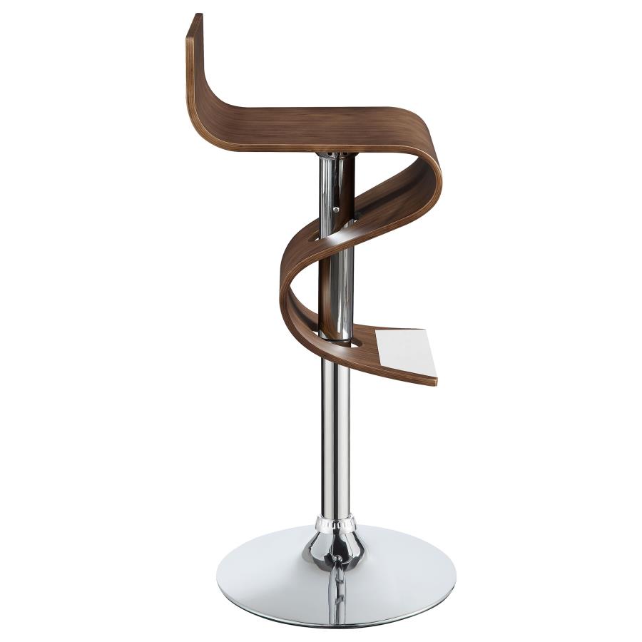 Modal Additional Images for Covina Adjustable Bar Stool Walnut and Chrome
