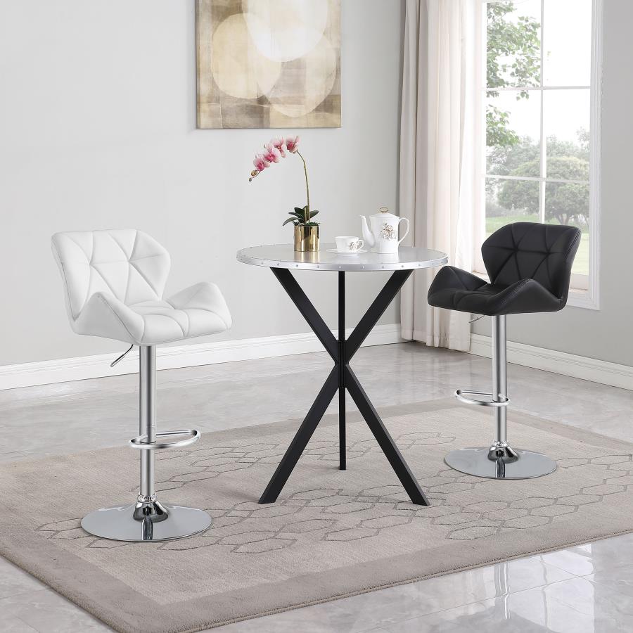 Modal Additional Images for Berrington Upholstered Adjustable Bar Stool Black (Set of 2)