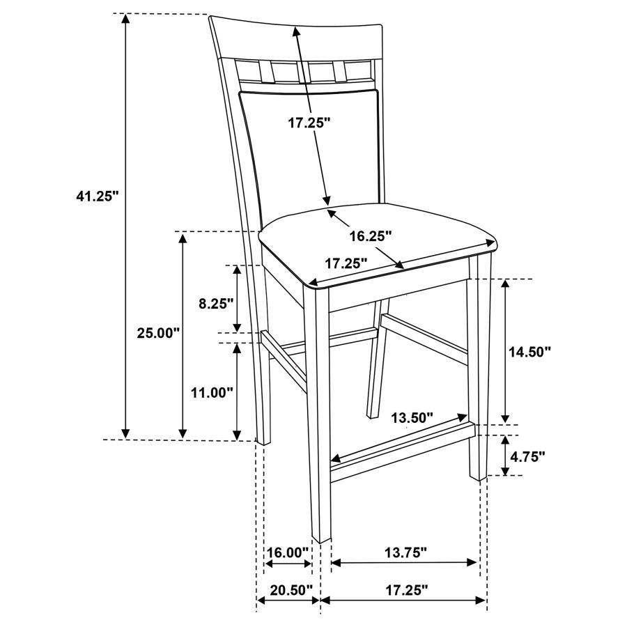 Modal Additional Images for Gabriel 7-piece Square Counter Height Dining Set Cappuccino