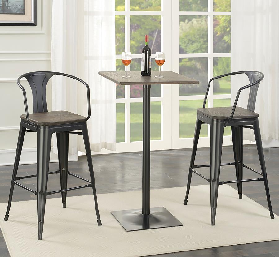 Modal Additional Images for Cavalier Metal Bar Chair Dark Elm and Matte Black (Set of 2)