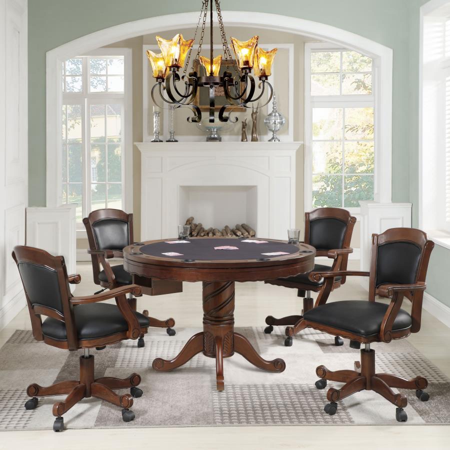 Modal Additional Images for Turk Upholstered Swivel Dining and Game Chair Tobacco