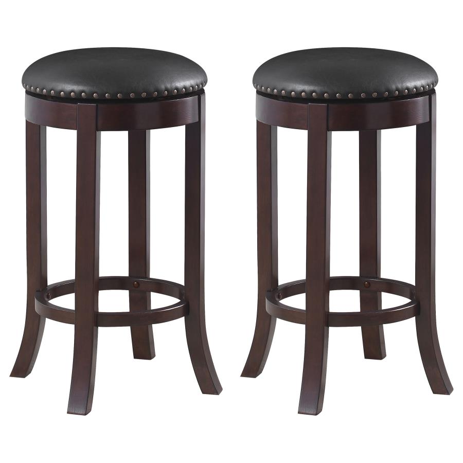 (image for) Aboushi Backless Swivel Bar Stool Brown (Set of 2)