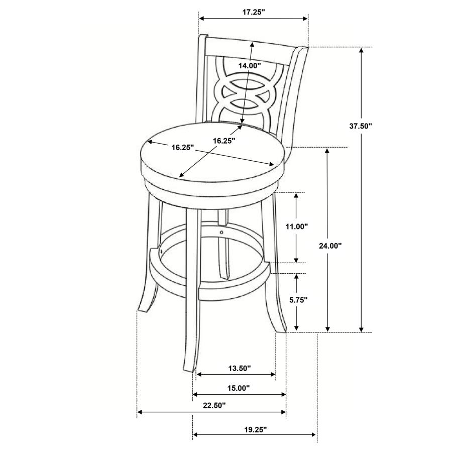Modal Additional Images for Calecita Wood Swivel Counter Stool Cappuccino (Set of 2)