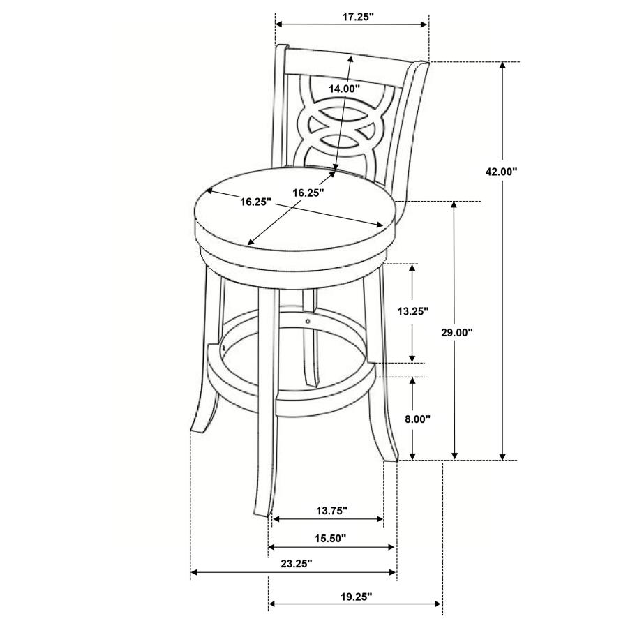 Modal Additional Images for Calecita Wood Swivel Bar Stool Cappuccino (Set of 2)