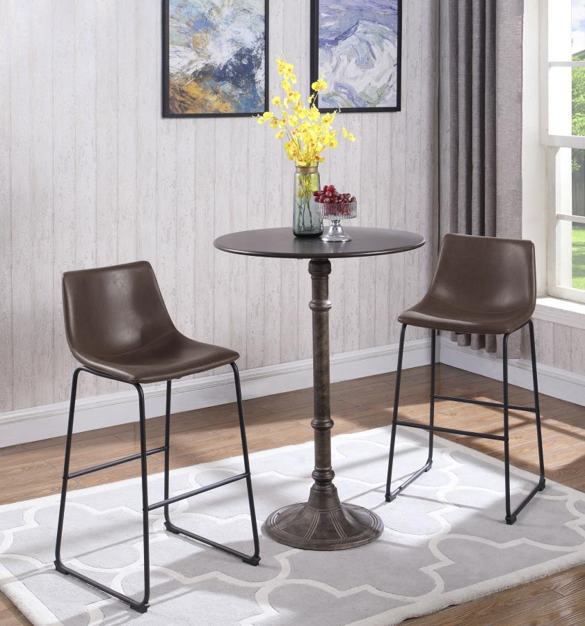 Modal Additional Images for Michelle Upholstered Bar Chair Brown (Set of 2)