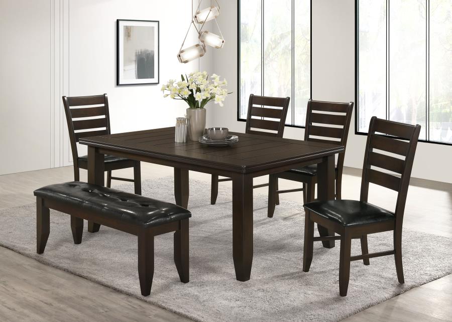 Modal Additional Images for Dalila Leatherette Upholstered Wood Dining Bench Cappuccino