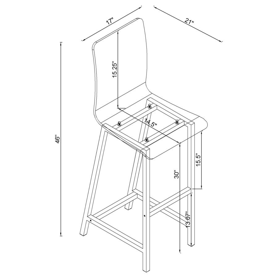 Modal Additional Images for Tolbert 5-piece Bar Set with Acrylic Chairs Clear and Chrome