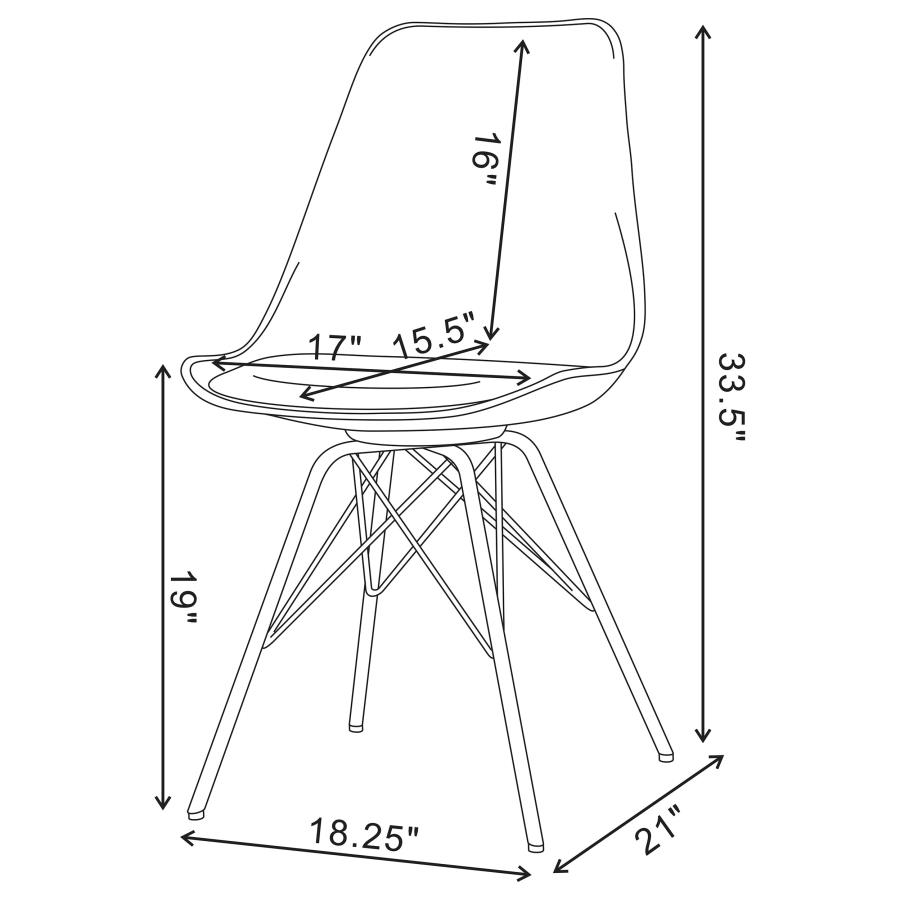 Modal Additional Images for Lowry 5-piece Round Dining Table Set White and Black