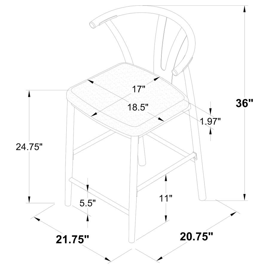 Modal Additional Images for Dolman Counter Height Dining Side Chair Grey (Set of 2)