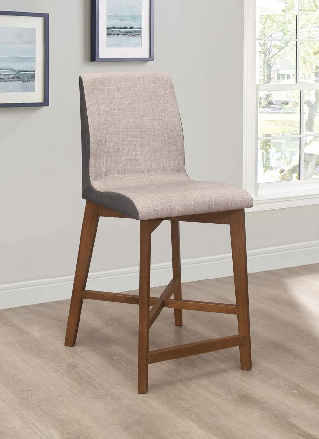 Logan Fabric Upholstered Counter Chair Grey (Set of 2)