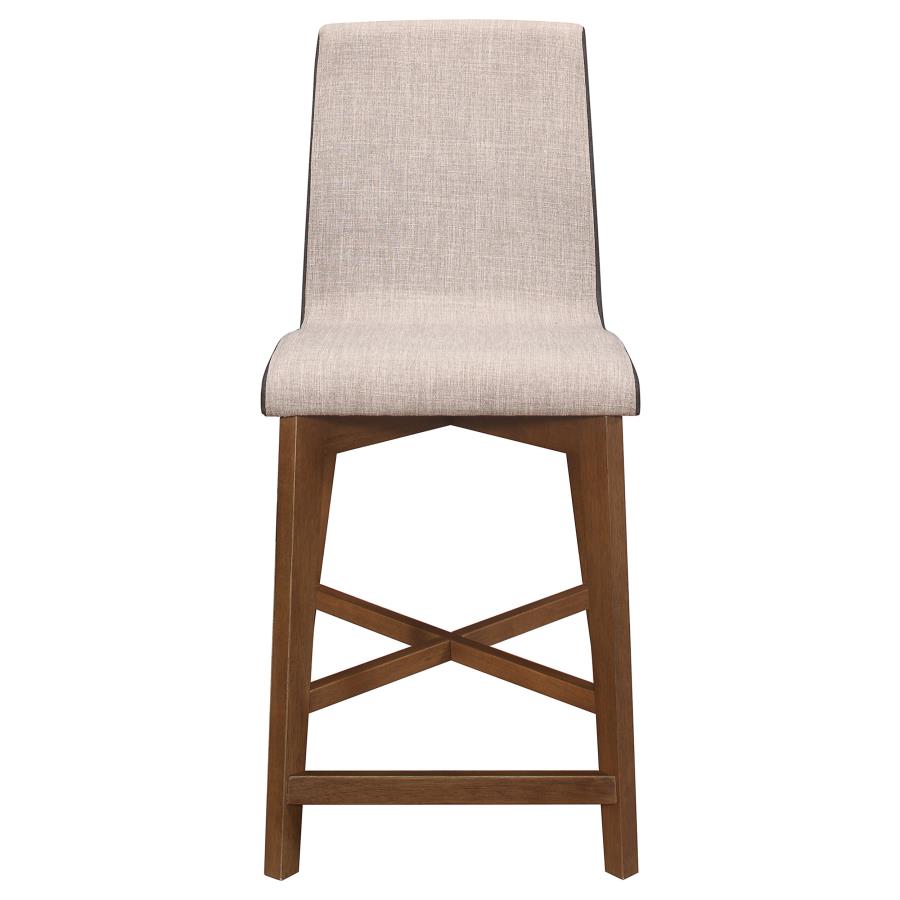 Logan Fabric Upholstered Counter Chair Grey (Set of 2)