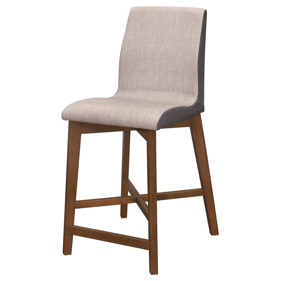 Logan Fabric Upholstered Counter Chair Grey (Set of 2)