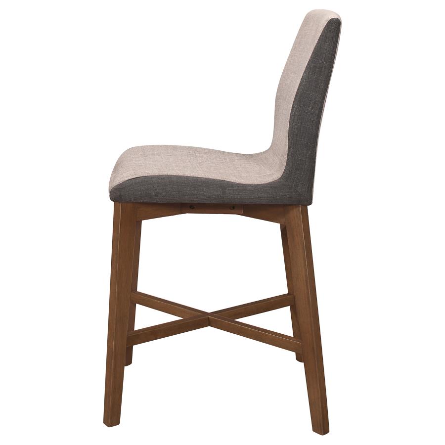 Logan Fabric Upholstered Counter Chair Grey (Set of 2)