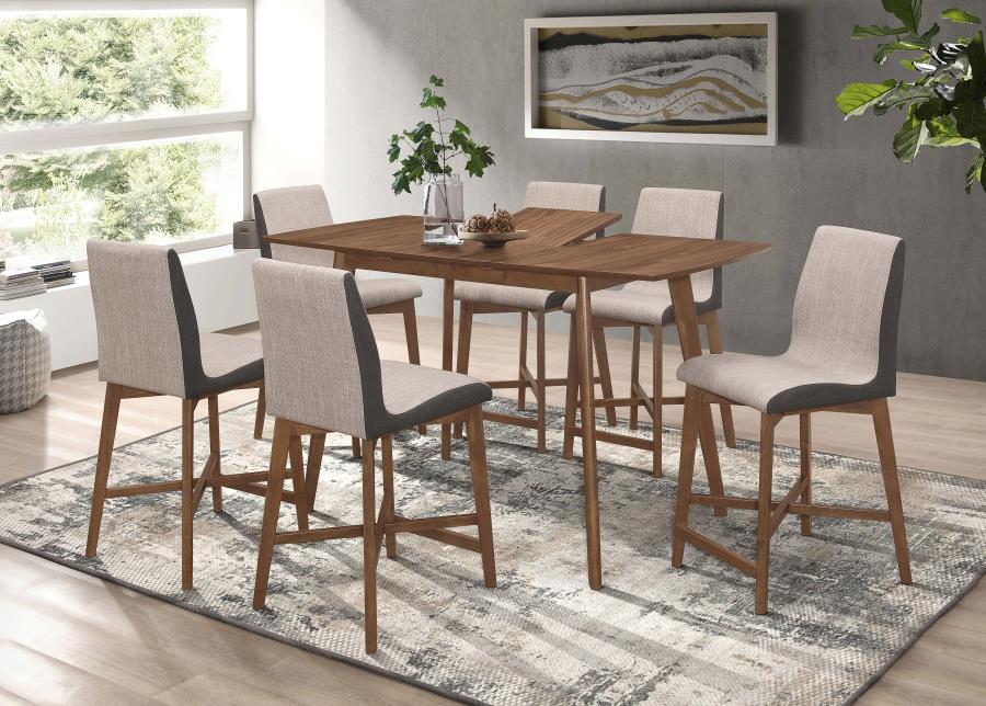 Modal Additional Images for Logan Fabric Upholstered Counter Chair Grey (Set of 2)