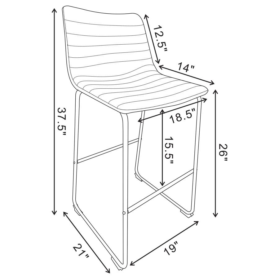 Modal Additional Images for Zuni Upholstered Counter Height Chair Saddle (Set of 2)