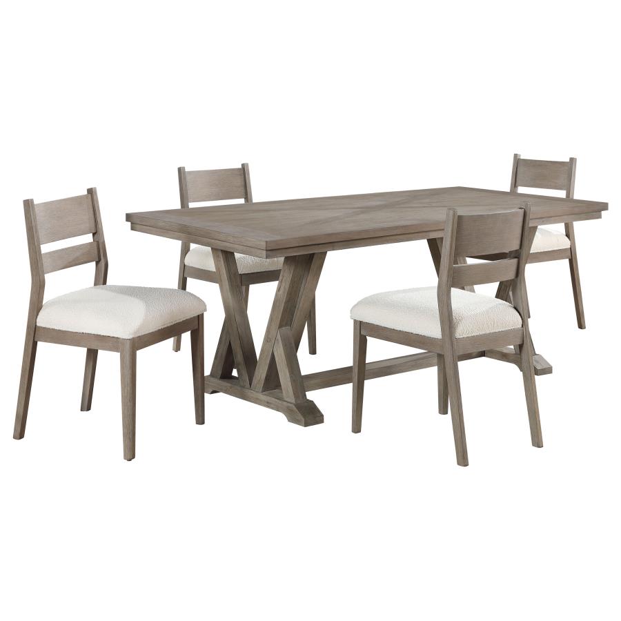 Cornelia 5-piece Rectangular Dining Table Set Coastal Grey 