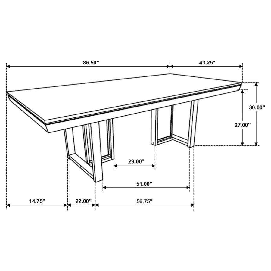 Modal Additional Images for Kelly 9-piece Rectangular Dining Table Set Dark Grey