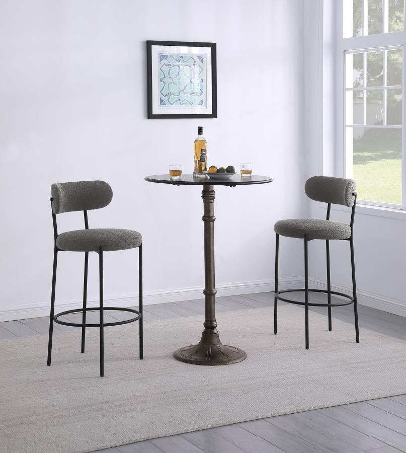 Modal Additional Images for Viola Boucle Upholstered Bar Chair Grey (Set of 2)