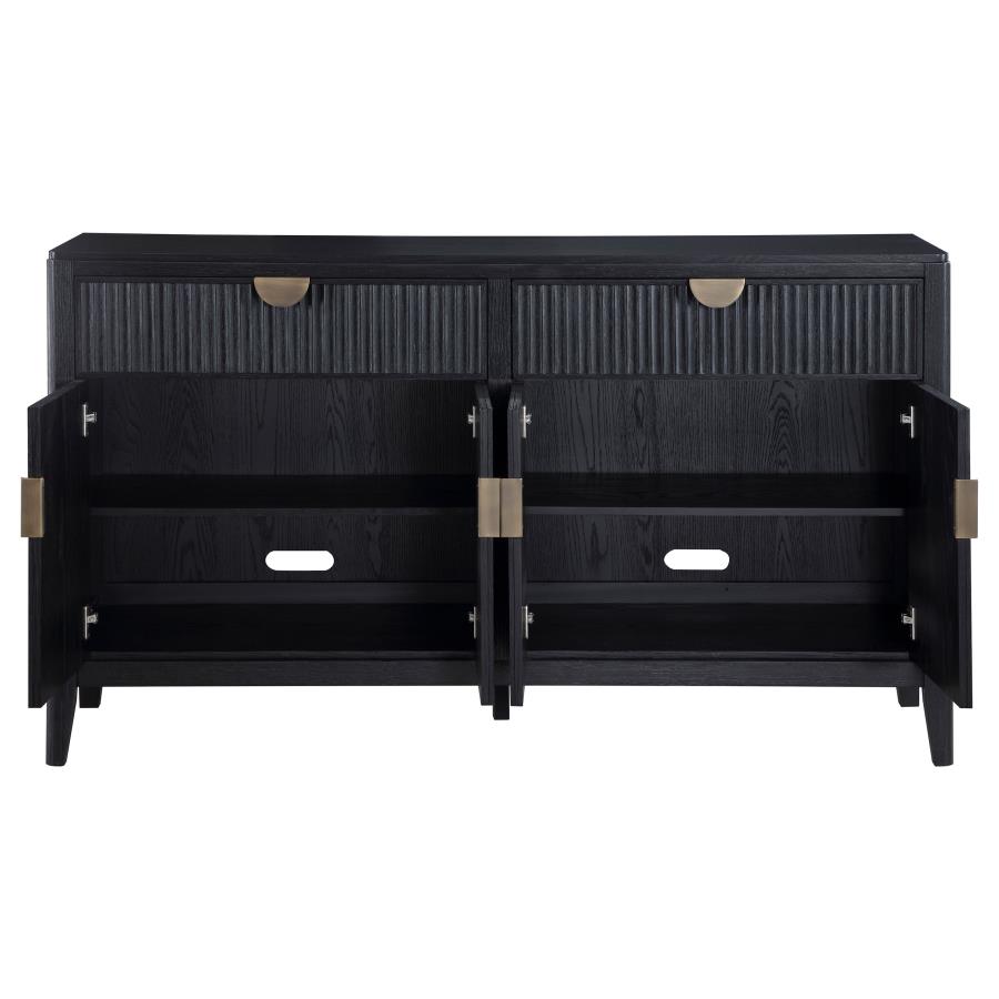 Brookmead 4-door Sideboard Buffet Storage Cabinet Black