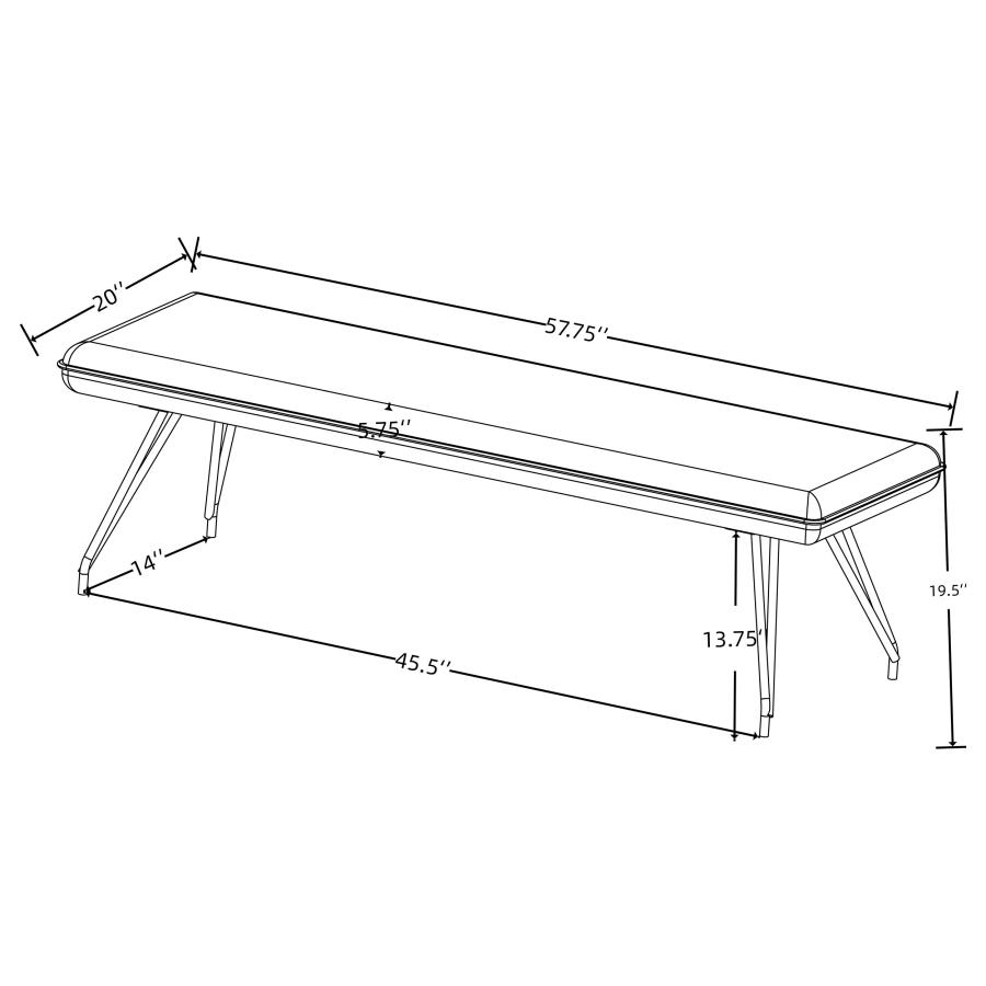 Dodson Fabric Upholstered Dining Bench Taupe 