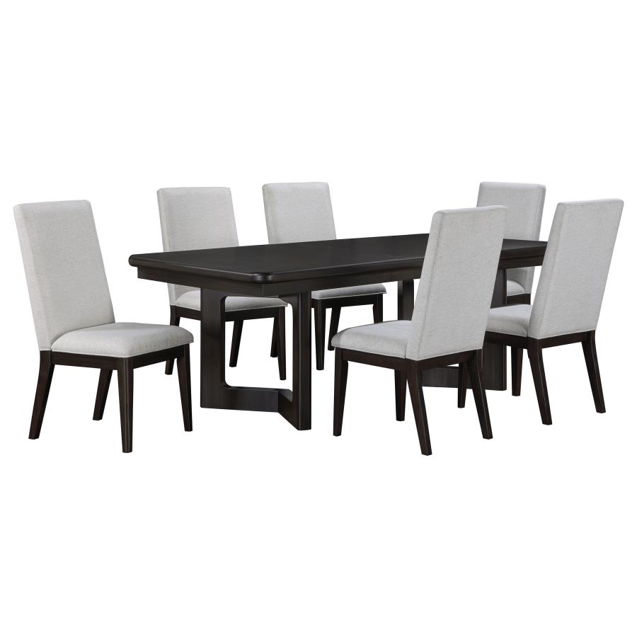 Hathaway 7-piece Rectangular Dining Table Set Acacia Brown 