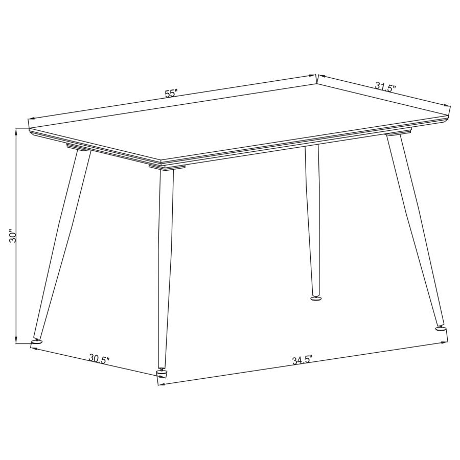 Dennison 5-piece Rectangular Dining Table Set Grey 