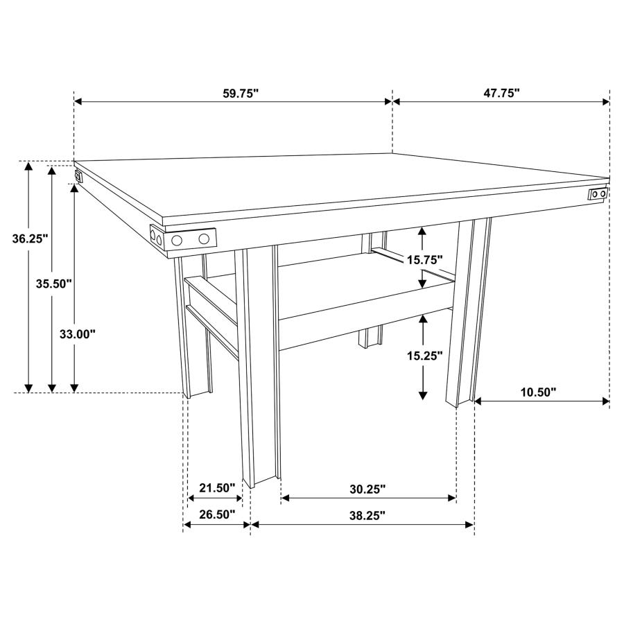 Patterson 7-piece Counter Height Dining Set Mango Oak 